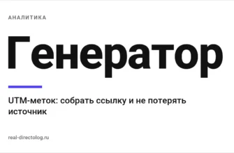 Обложка: Генератор. UTM-меток: собрать ссылку и не потерять источник
