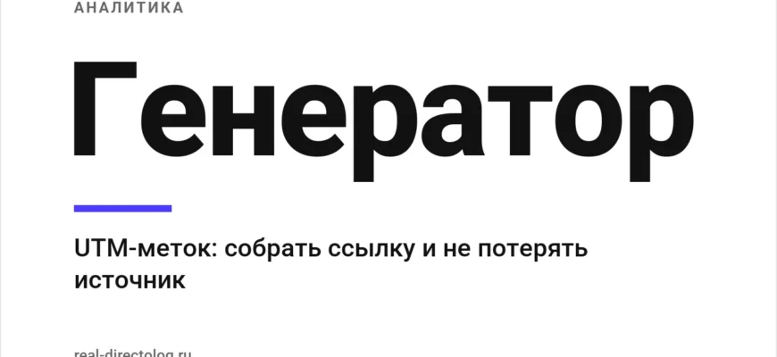 Обложка: Генератор. UTM-меток: собрать ссылку и не потерять источник