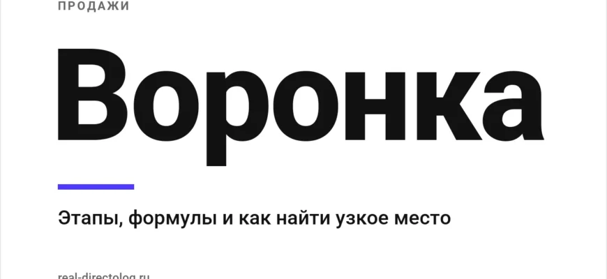 Обложка: Воронка. Этапы, формулы и как найти узкое место